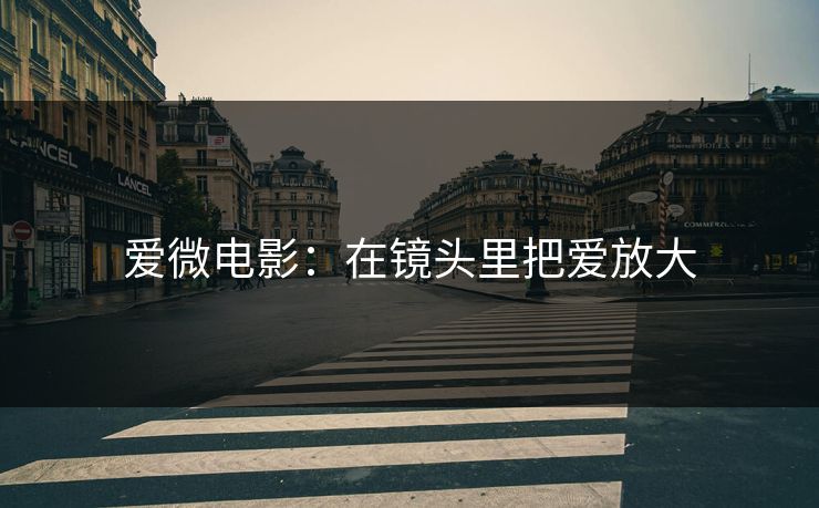 爱微电影：在镜头里把爱放大