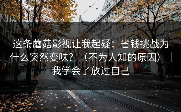 这条蘑菇影视让我起疑:省钱挑战为什么突然变味?(不为人知的原因)|我学会了放过自己